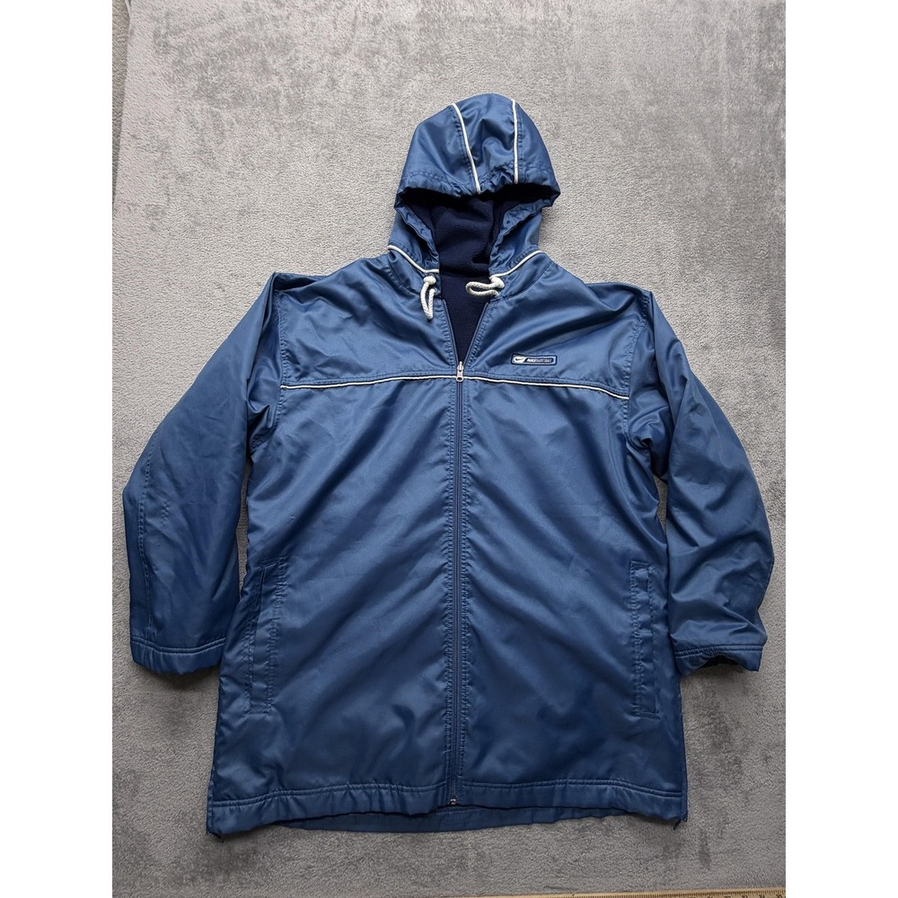 Nike Jacket‎ Mens Large Blue Hush Hooded Fleece Lined Full Zip Team S Logo Parka